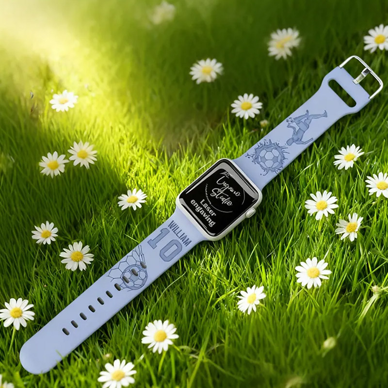 Personalized Soccer Apple Watch Band Custom Name and Number Strap