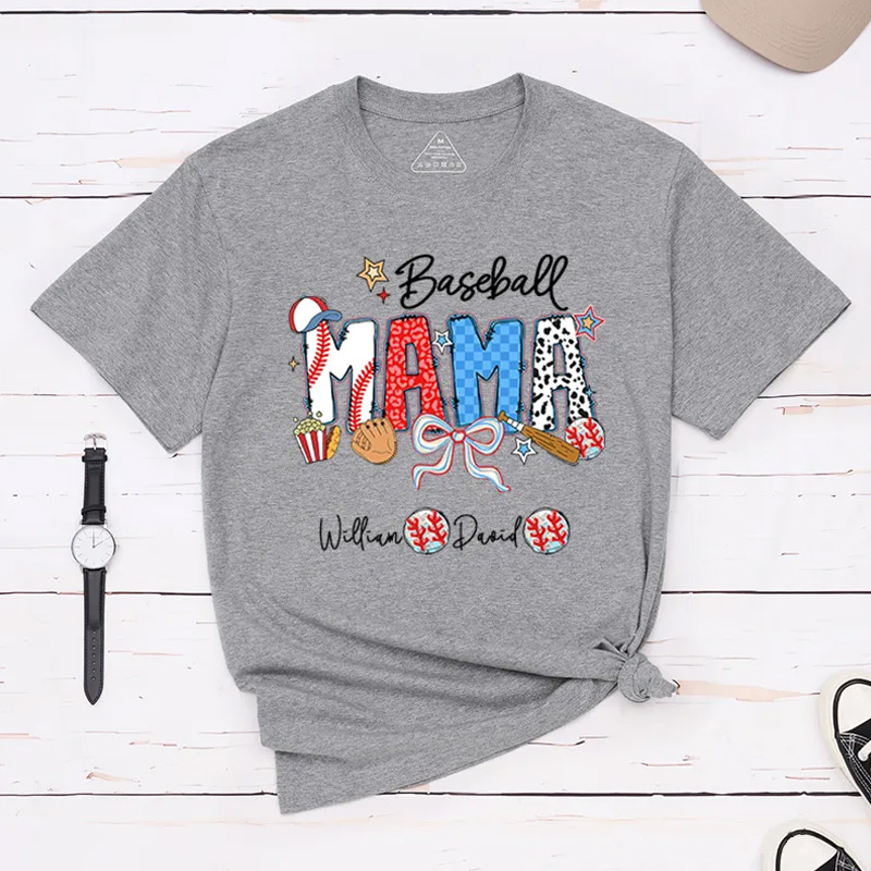 Personalized Baseball T-Shirt with Custom Name and Design for Mom Nana and More