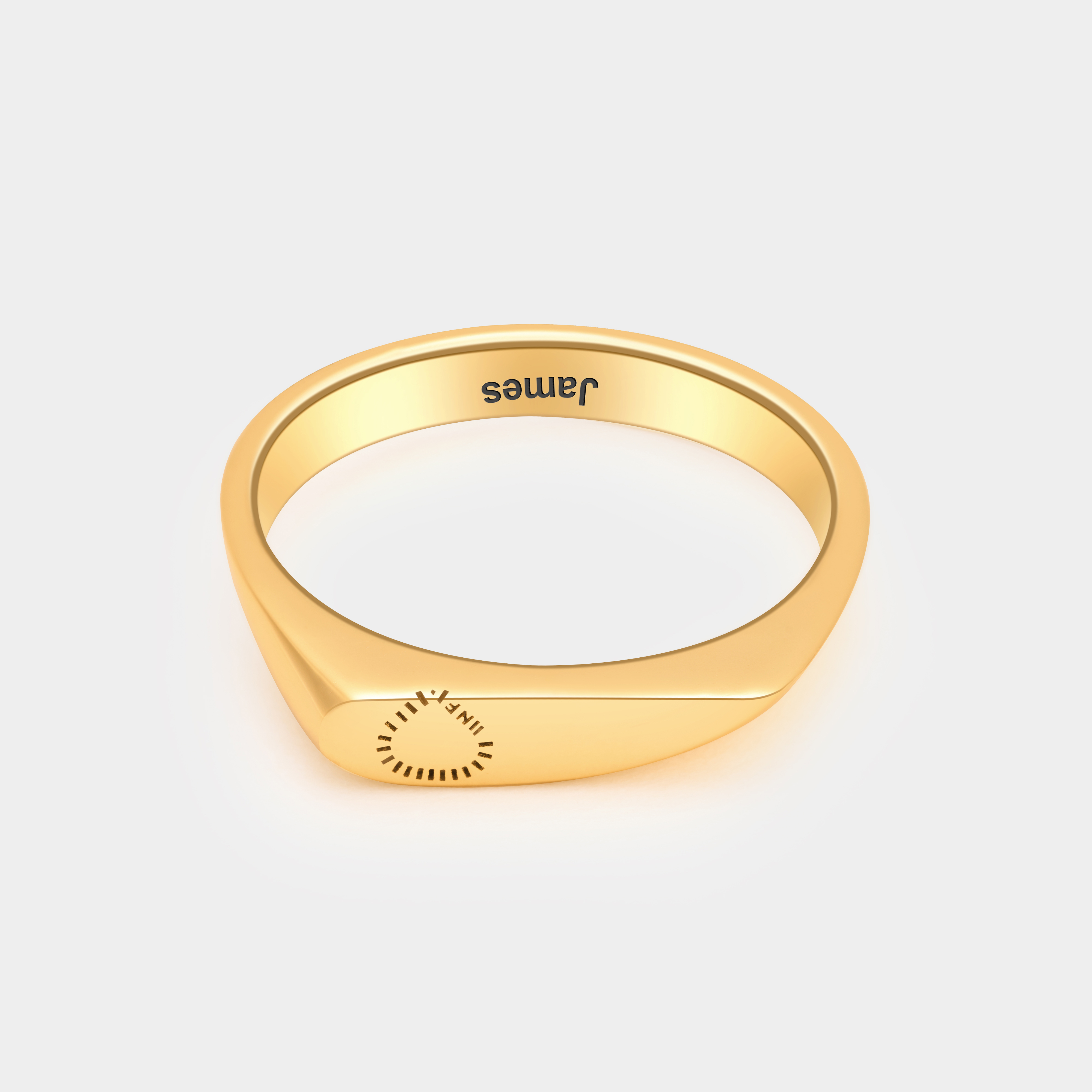 Personalized Half-Heart Infinity Symbol Couple's Matching Rings Personalized Gold Promise Jewelry 925 Sterling Silver