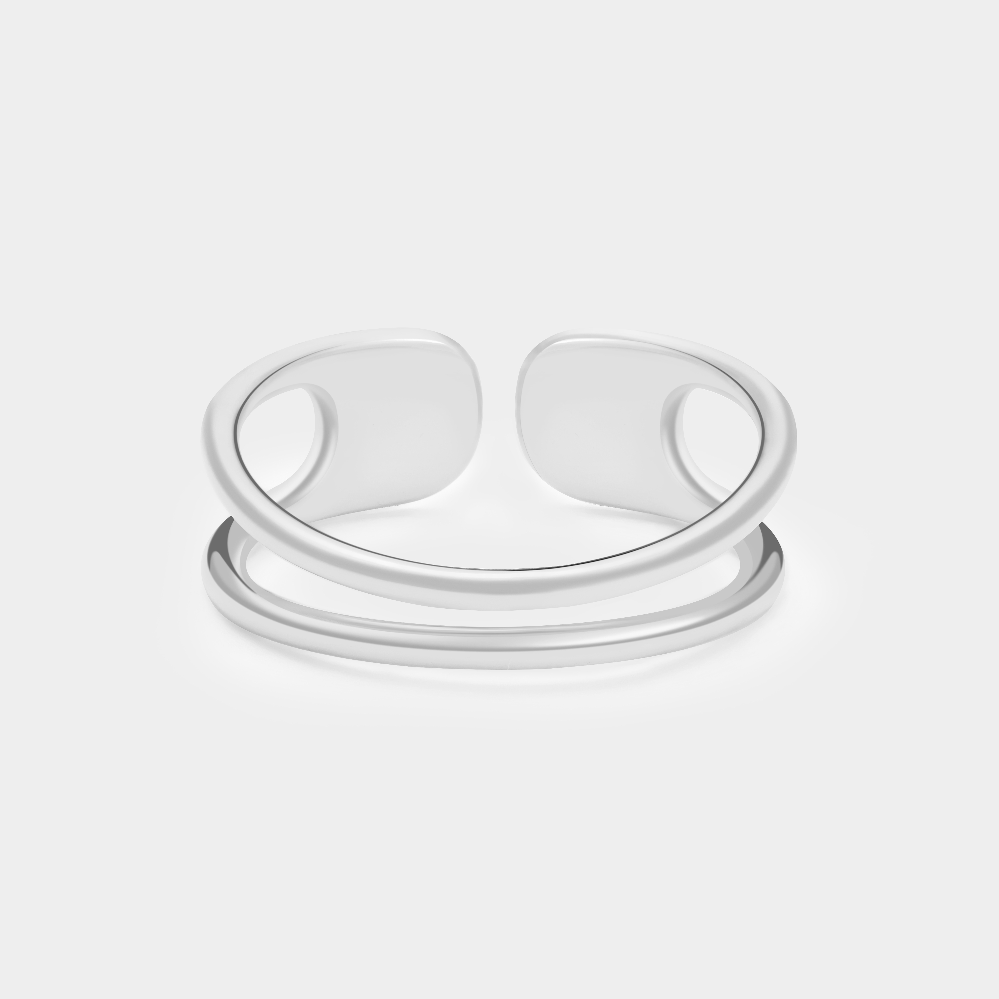 Personalized Couple's Open Love Initial Ring with Heart Design Personalized Romantic Jewelry for Lovers 925 Sterling Silver