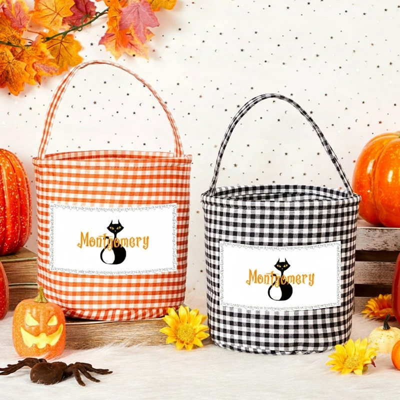 Personalized Halloween Treat Basket Black Cat Charm Design Halloween Gift Party Favor