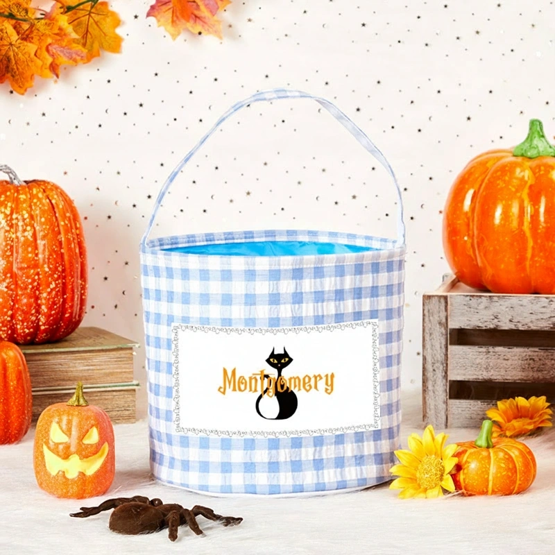 Personalized Halloween Treat Basket Black Cat Charm Design Halloween Gift Party Favor