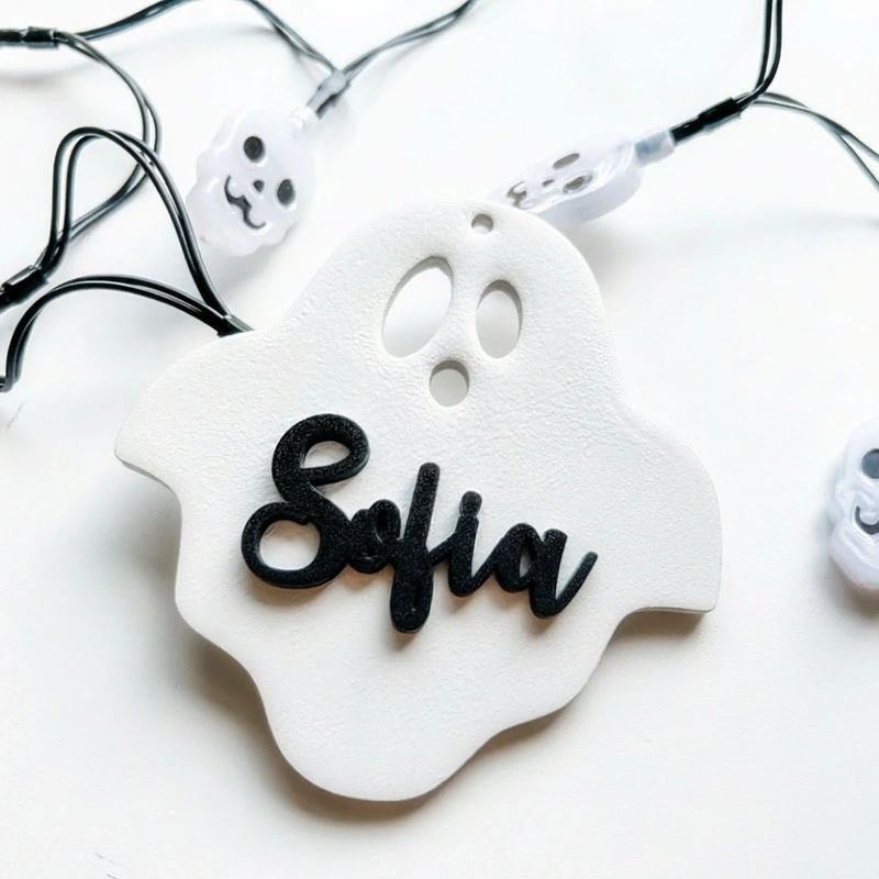 Personalized Acrylic Halloween Name Tag Candy Basket Tag Boo Basket Filler