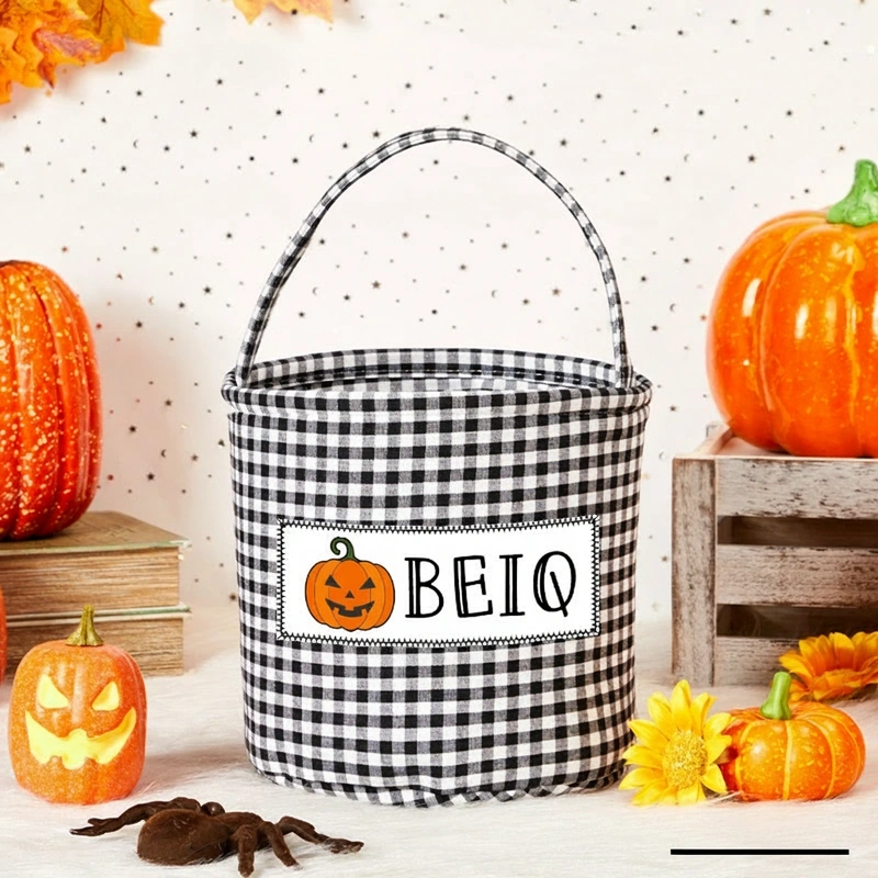 Personalized Halloween Treat Basket Customizable Icon with Name Design Halloween Basket Kids Gift
