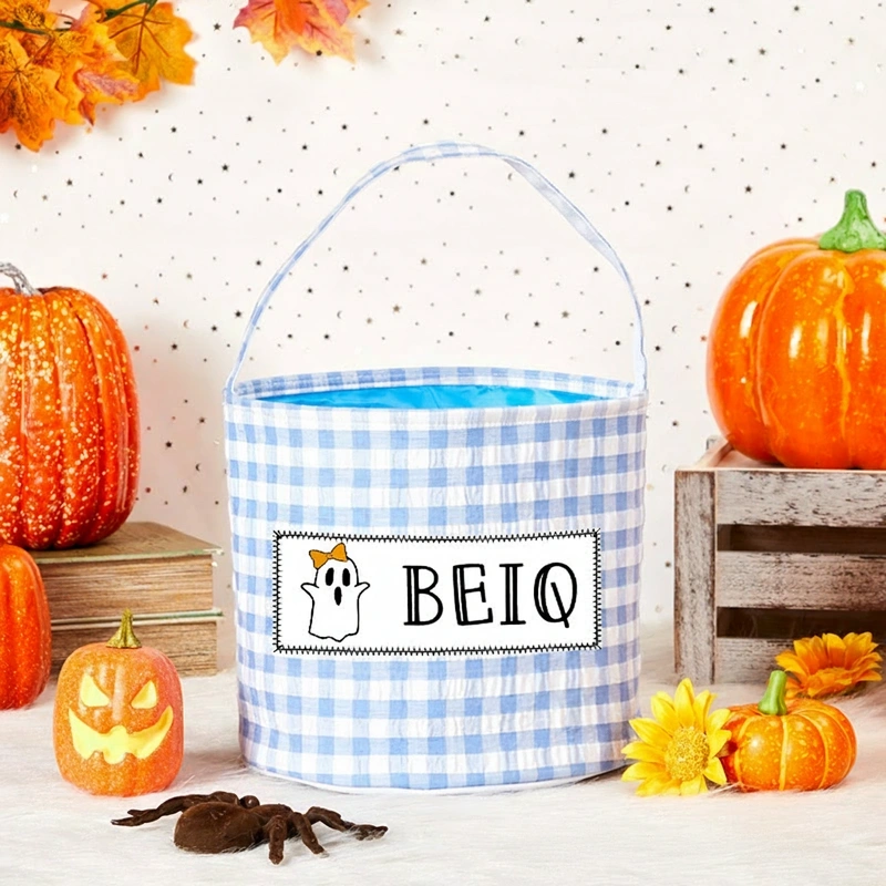 Personalized Halloween Treat Basket Customizable Icon with Name Design Halloween Basket Kids Gift