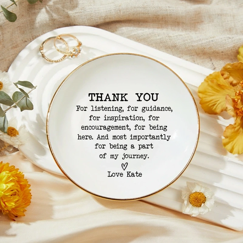 Personalized Thank You For Being A Part Of My Journey Ring Dish Appreciation Gift for Teacher, Mentor Farewell Gift For Her