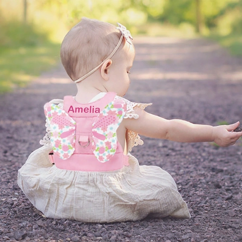 Personalized Toddler Harness Leash with Anti Lost Wrist Link Cute Baby Leash Walking Assistant Wristband Strap Tether for Girls Outdoor