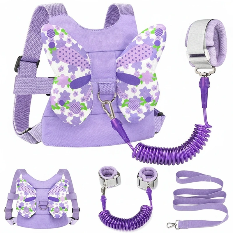 Personalized Toddler Harness Leash with Anti Lost Wrist Link Cute Baby Leash Walking Assistant Wristband Strap Tether for Girls Outdoor