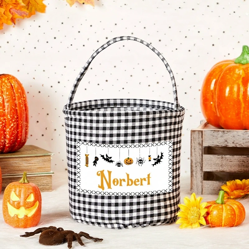 Personalized Halloween Treat Basket Hanging Spooky Charms Basket Halloween Gift