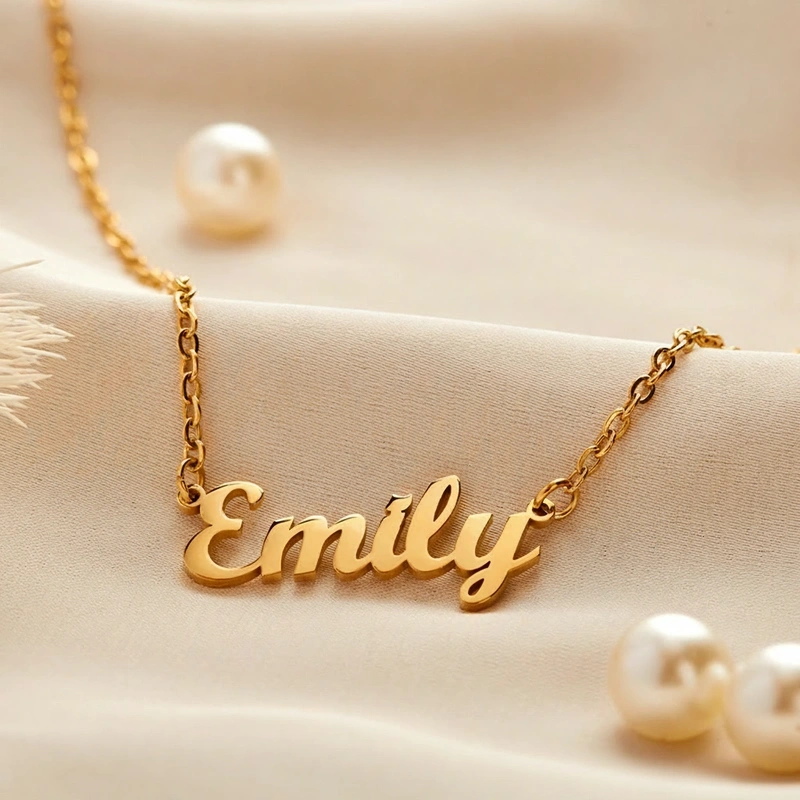 Personalized 18K Gold Plated Name Necklace Minimalist Name Necklace Gift for Her