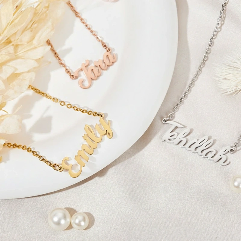 Personalized 18K Gold Plated Name Necklace Minimalist Name Necklace Gift for Her