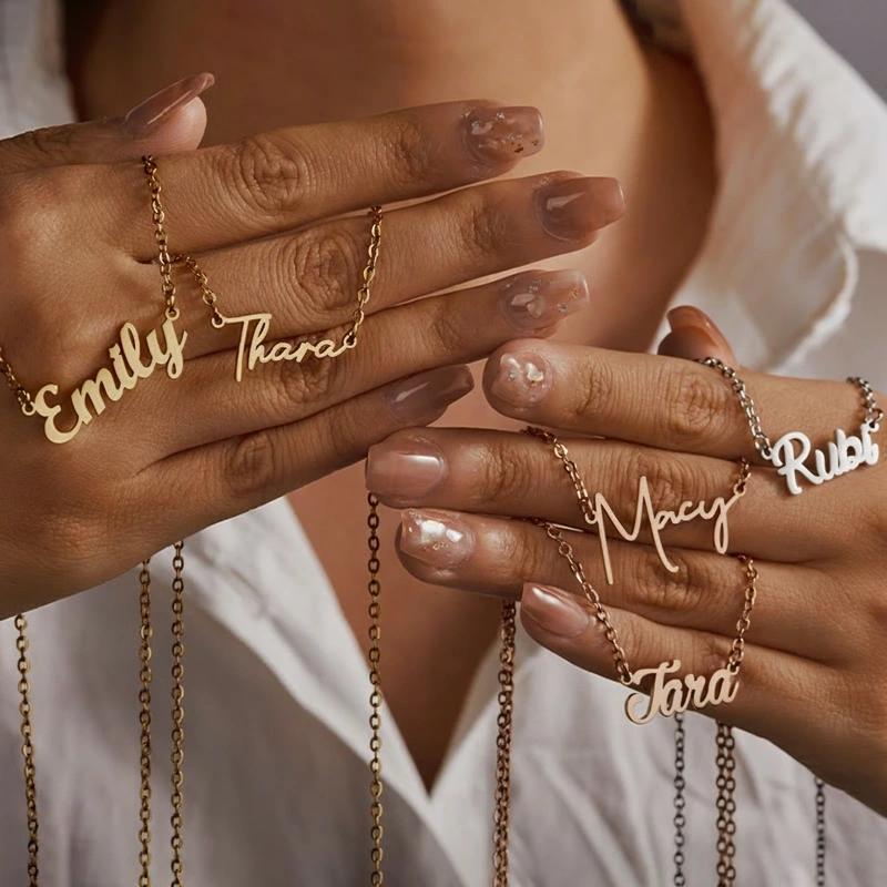 Personalized 18K Gold Plated Name Necklace Minimalist Name Necklace Gift for Her