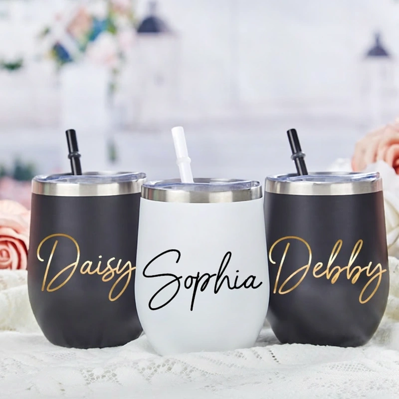 Personalized Name Wine Tumbler With Lid Name Glass For Her Party Favor