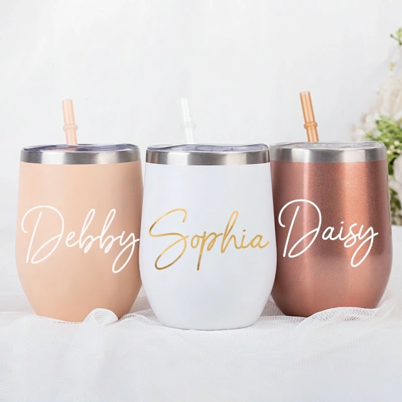 Personalized Name Wine Tumbler With Lid Name Glass For Her Party Favor