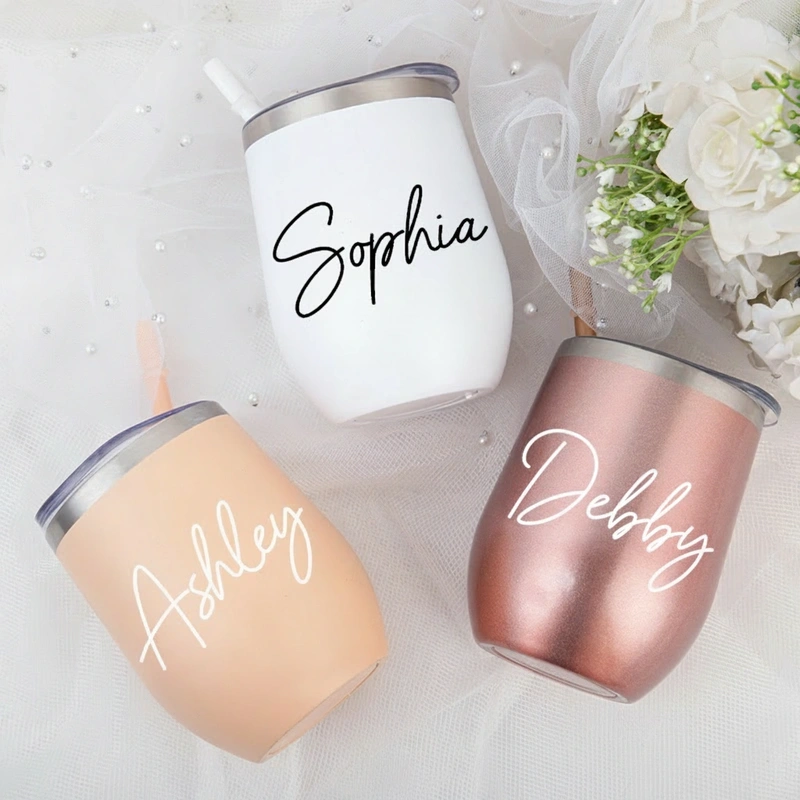 Personalized Name Wine Tumbler With Lid Name Glass For Her Party Favor