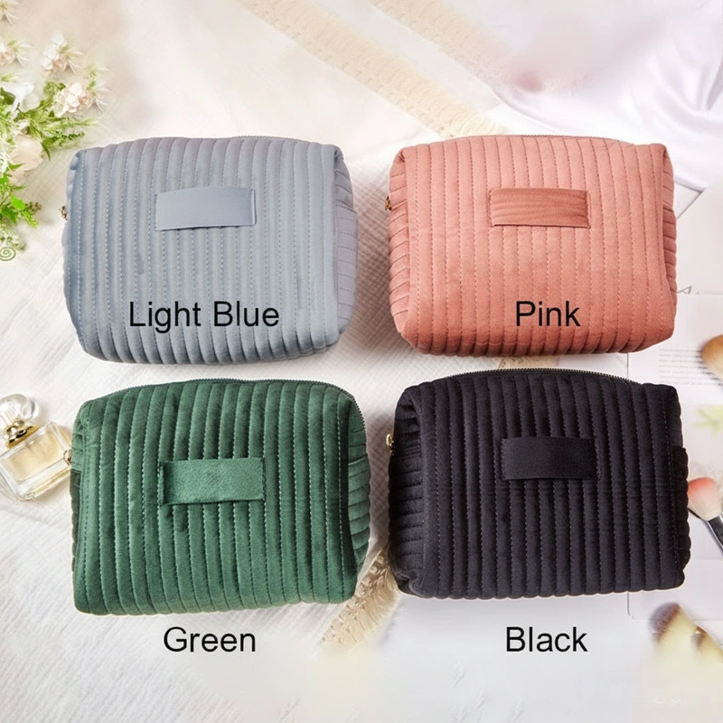 Personalized Velvet Makeup Bag Gold Name Cosmetic Pouch Gift For Her Party Favor