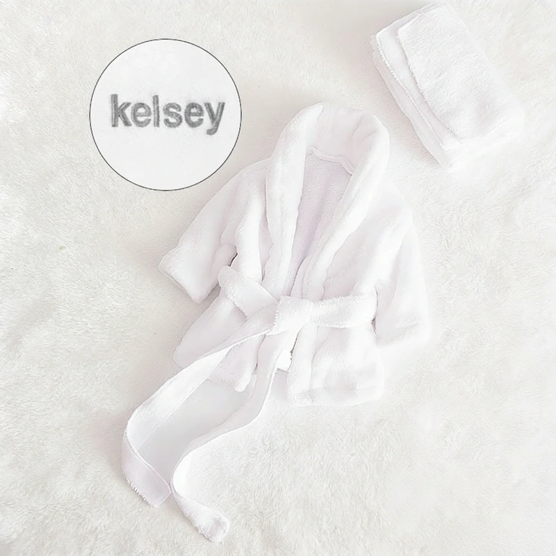 Personalized Embroidered Baby Bathrobe Baby Plush Robe with Name New Baby Gift Toddler Robe