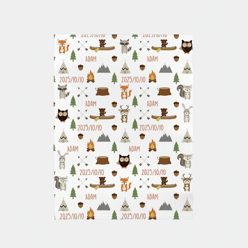 Personalized Baby Name Blanket Baby Woodland Forest Animal Fleece Blanket Baby Shower Gift