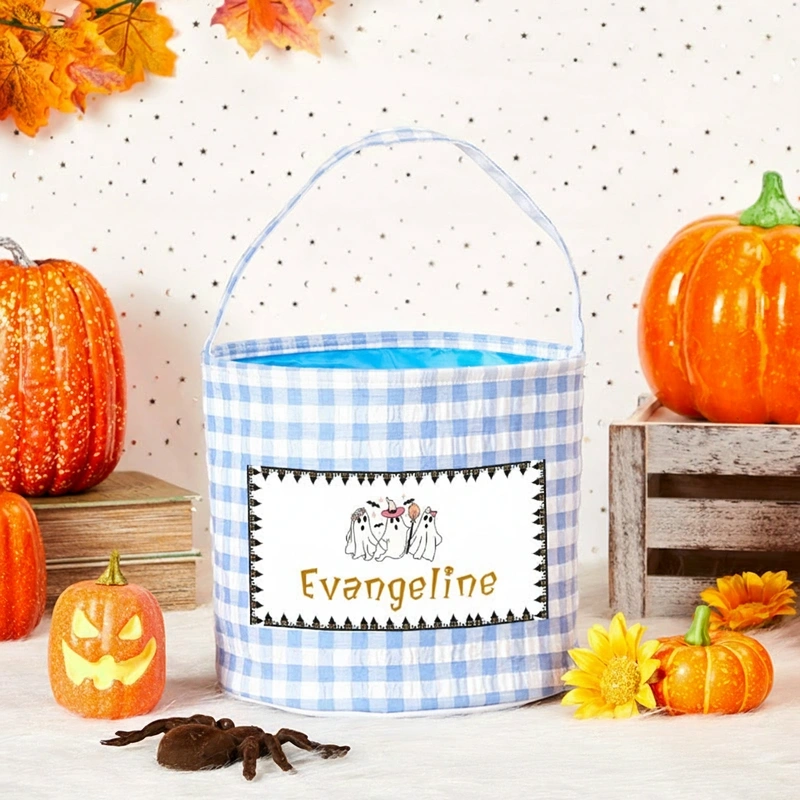 Personalized Halloween Treat Basket Adorable Ghost Trio Design Basket Halloween Gift
