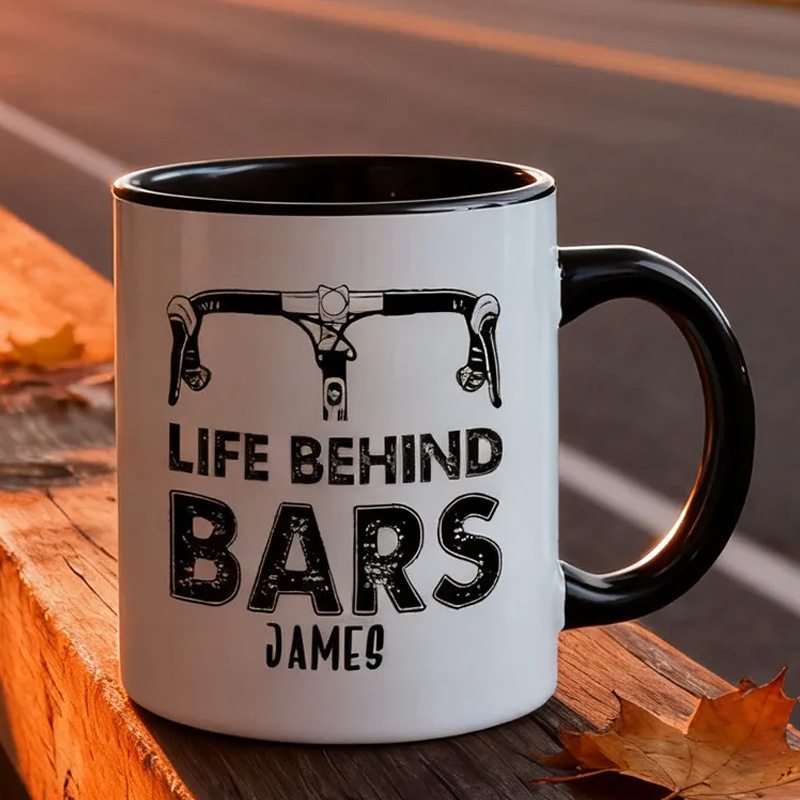 Personalized Life Behind Bars Mug Funny Biker Mugs Biker Gifts Cyclist Mug Women Cyclist Joke Bike Gift For Cyclistsfor Biker Cycling Riding Lovers