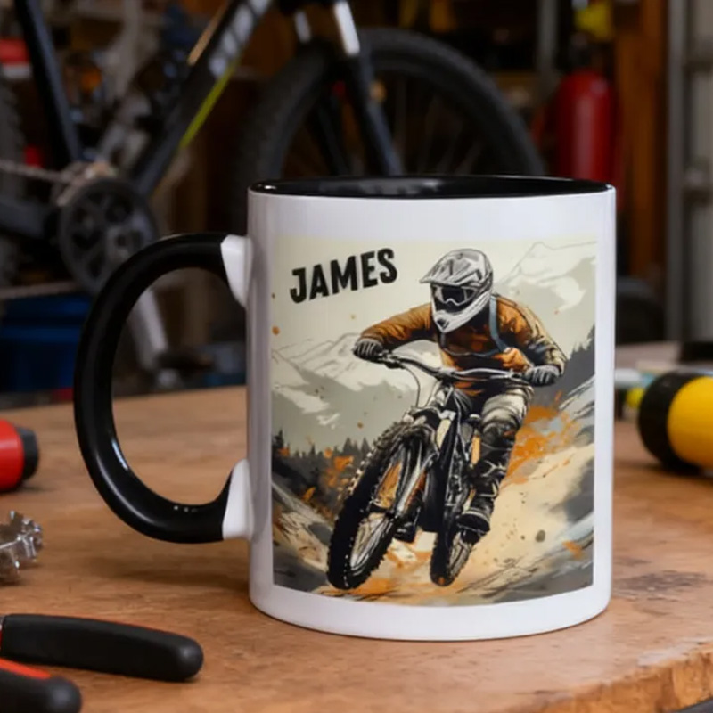 Personalized MTB Cycling Coffee Mug Mountain Bike Gift Cyclist Gift Biker Racer Gift Cycling Gift Bike Gift Bicyclist Mug
