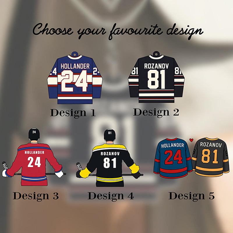 Personalized HR Hockey Design Acrylic Keychain with Custom Style, Movie Book Fans Gift