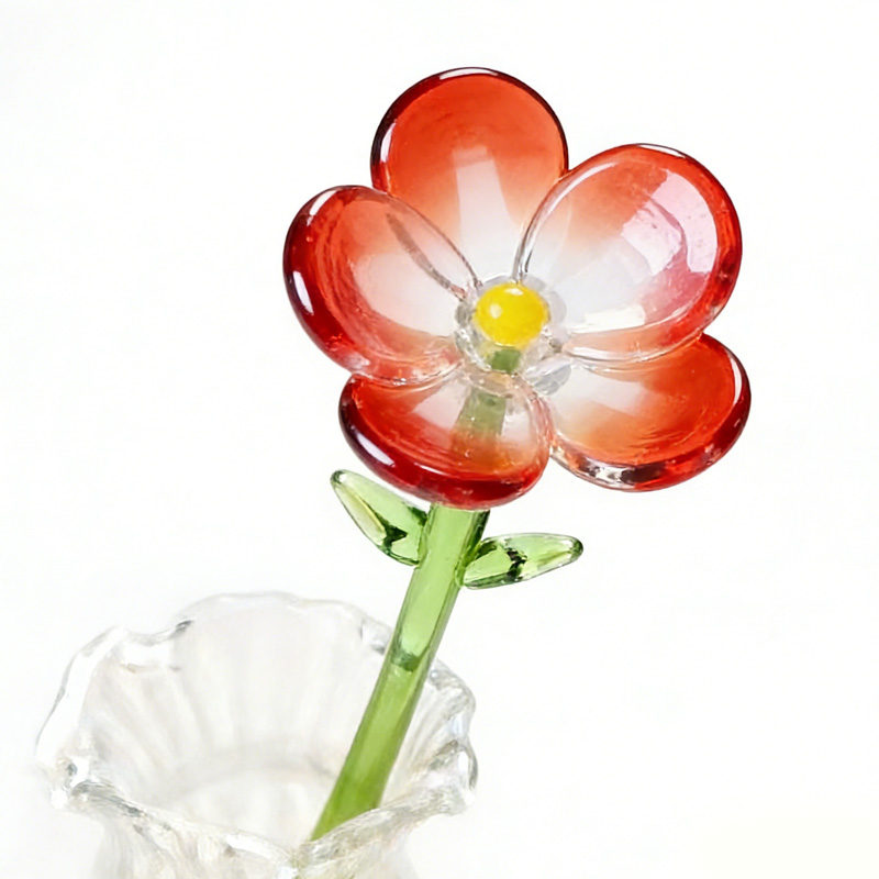 Handmade Glass Flower Bouquet Gift Eternal Bloom Home Office Decoration Friendship Keepsake Mother's Day Gift