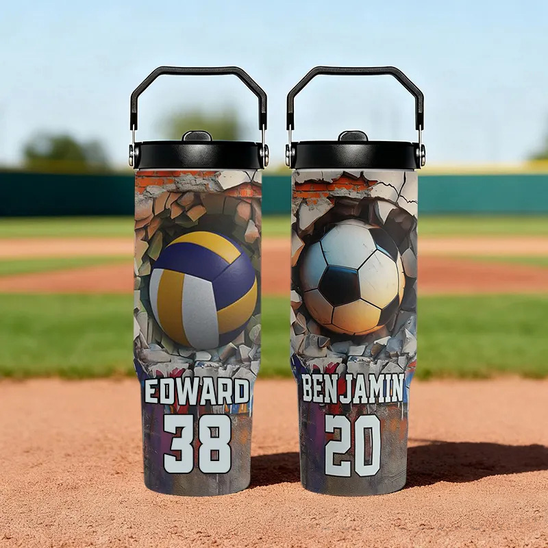 Personalized Sports 30oz Tumbler with Name and Number A Perfect Gift for Athletes and Fans