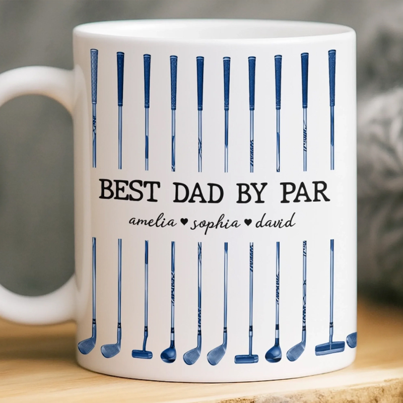 Personalized Golf Mug Custom Name Best Dad By Par Father's Day Birthday Golf Gifts For Dad Grandpa