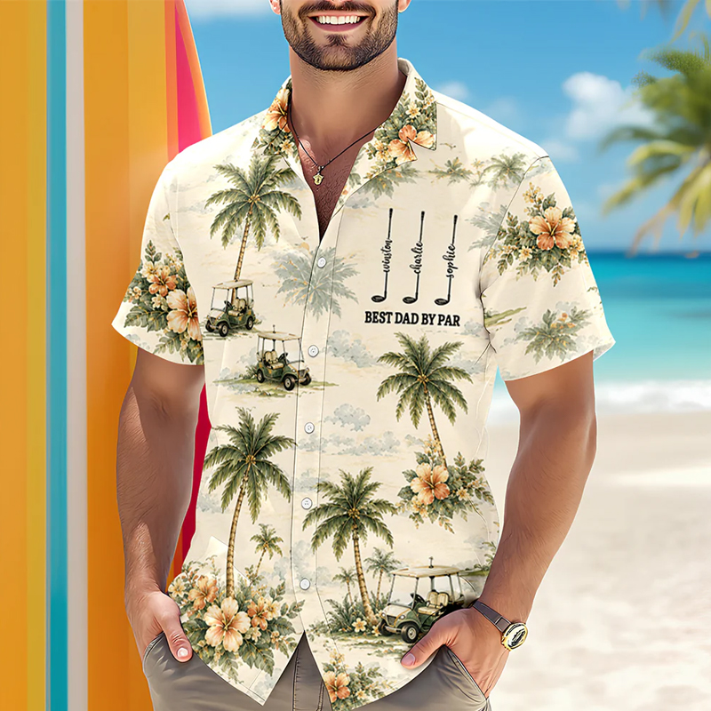 Personalized Golf Hawaii Shirt Best Dad By Par Gift For Dad Golf Lovers