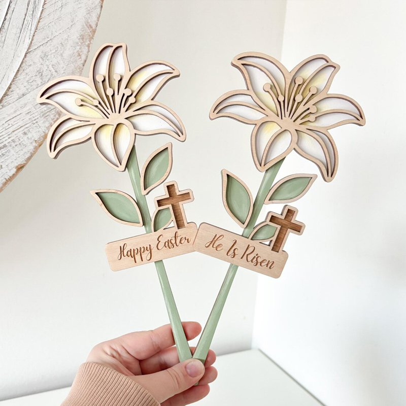 Personalized Religious Easter Decor Easter Lily Flower Easter Family Gifts
