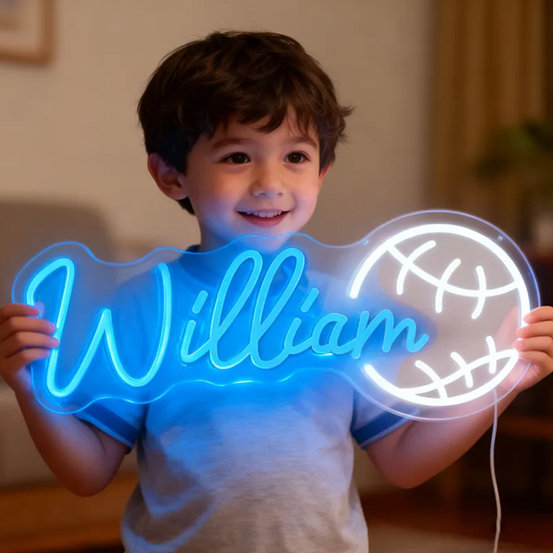 Personalized Baseball Neon Sign with Custom Name for Sports Fans 