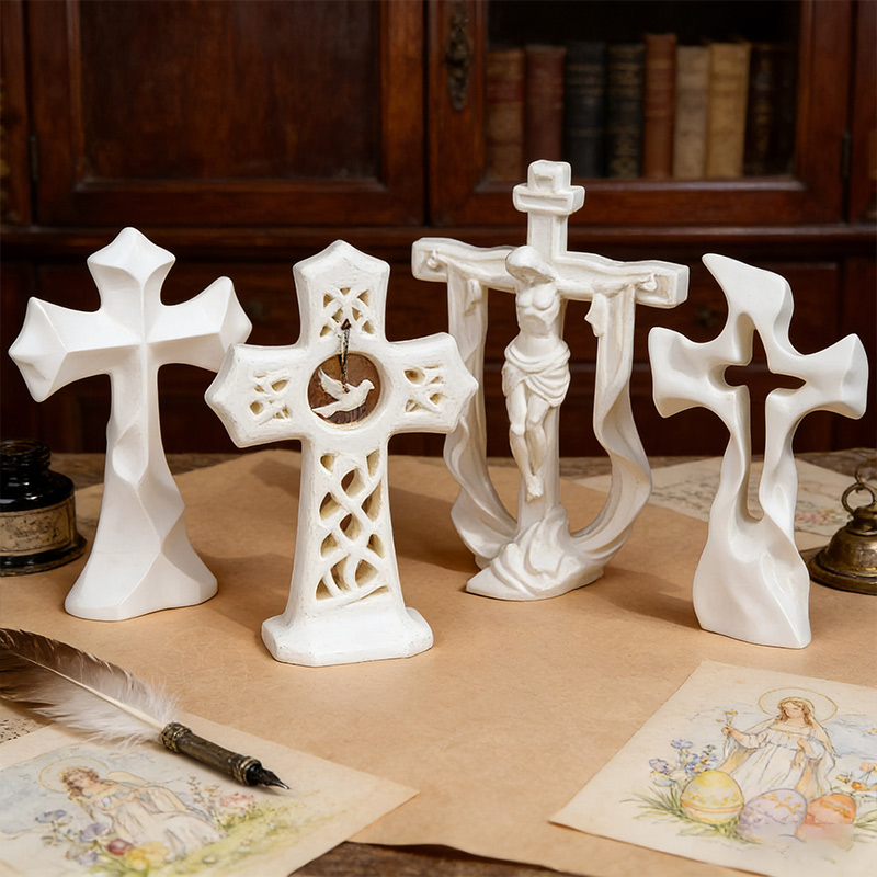 Personalized Christian Ornaments 3D-Printed Christian Home Decor Crucifix, Dove of Peace, Cross Easter Gifts