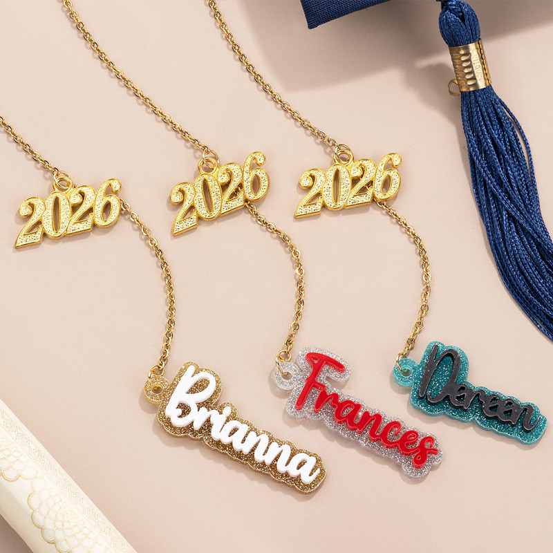 Personalized Glitter Name Year Graduation Cap Charm Tassel Decoration 2026 Graduation Gift for Graduates Classmates