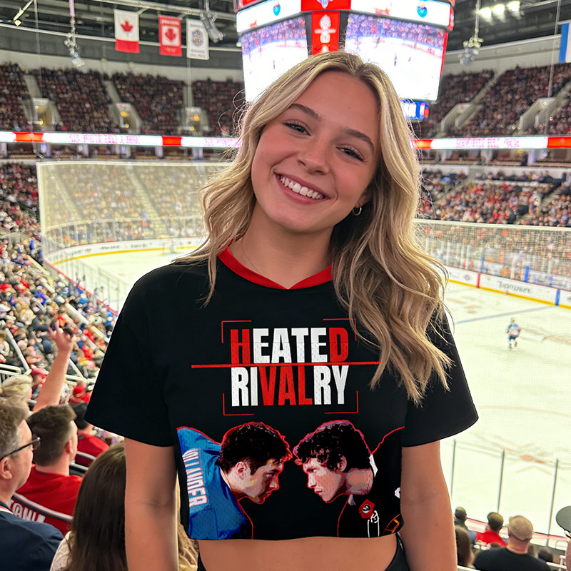 Personalized HR Theme Crop Top Jersey for Female Hockey Fans Romance Hockey Gift