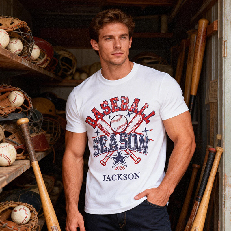 Personalized Baseball Season T-Shirt Baseball Shirt Custom Name Gift for Baseball Lovers