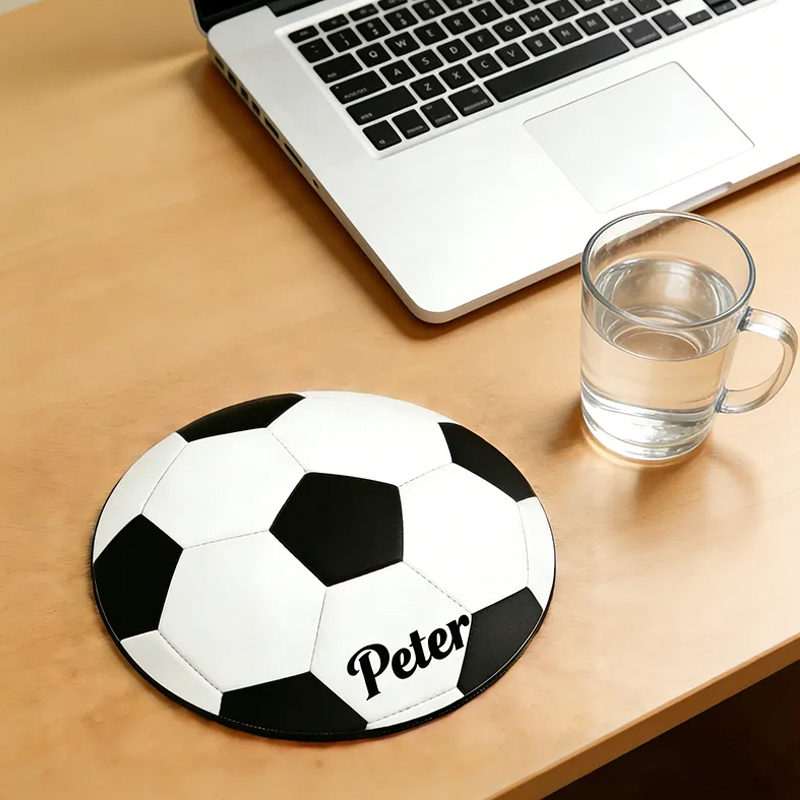 Personalized 3D Printed Soccer Mouse Pad with Custom Name Design