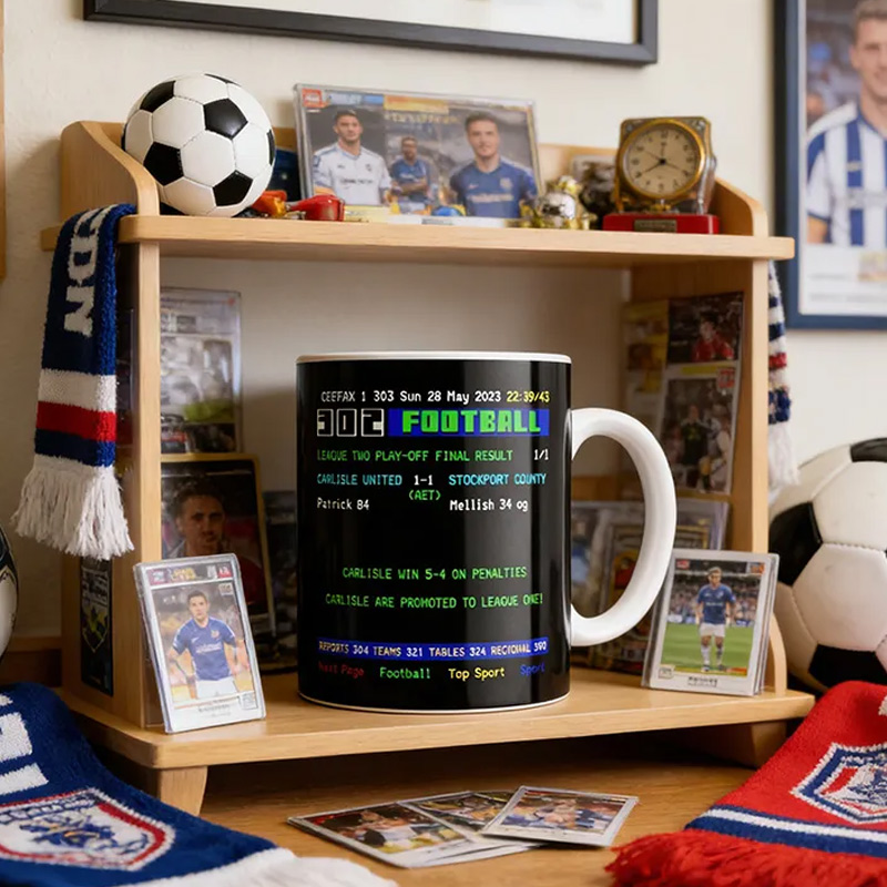 Personalized Iconic Retro Football Design Mug with Custom Text Design