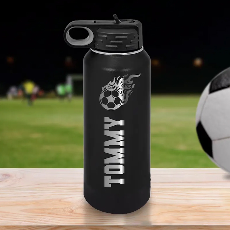 Personalized Soccer Water Bottles with Custom Names Perfect for Players and Fans