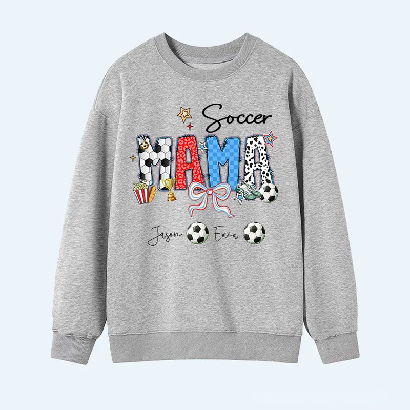 Personalized Soccer Sweatshirt with Custom Name and Design for Mom Nana and More