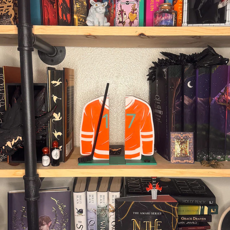 Personalized Ice Hockey Book Ends Shelf Decor Gift for Ice Hockey Lovers