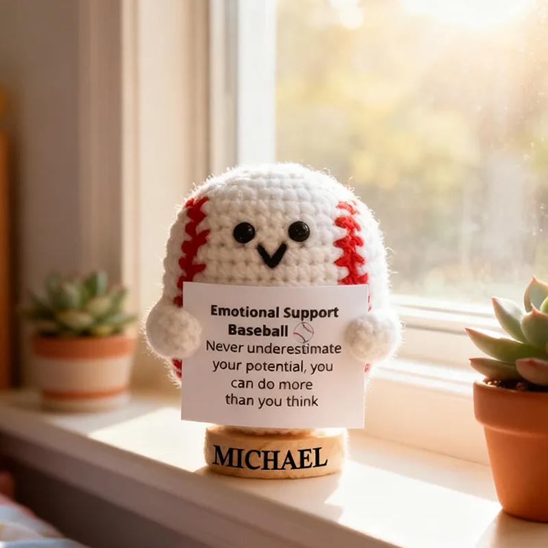 Personalized Funny Positive Baseball Toy With Custom Name Cheer Up Gift For Baseball Team Player