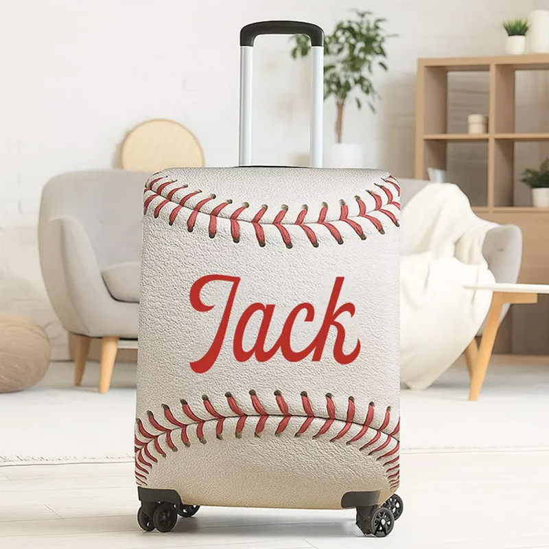 Personalized Baseball Luggage Cover with Custom Name for Sports Fans