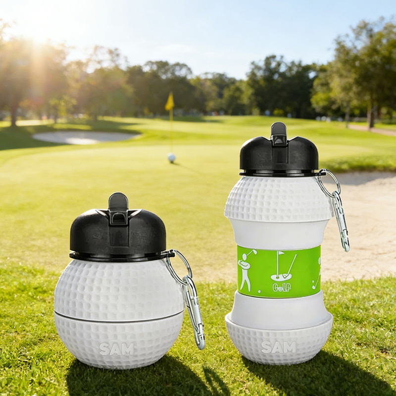 Personalized Foldable Clssic Golf Water Cup Silicone Golf Sports Water Bottle Custom Name Gift for Golf Lovers