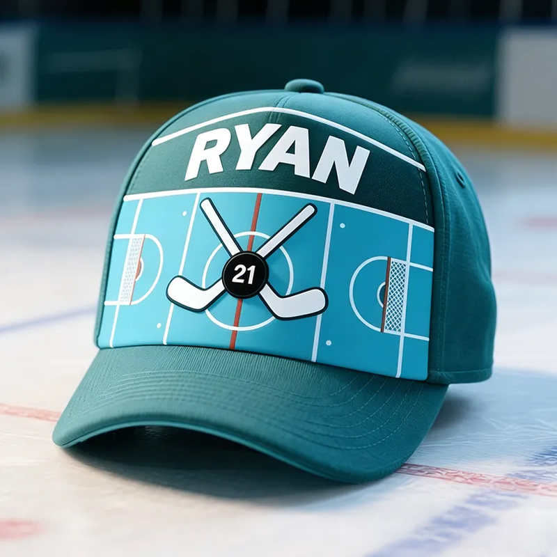 Personalized Hockey Cap with Custom Name and Number Design