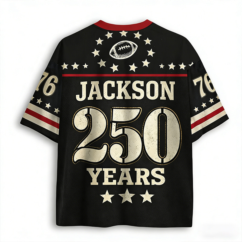 Personalized Football Mesh Jersey 250th America with Custom Name Gift for America Football Lovers