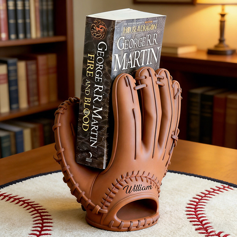 Personalized Baseball Glove Book Holder 3D Printed Custom Name Gift for Baseball Lovers