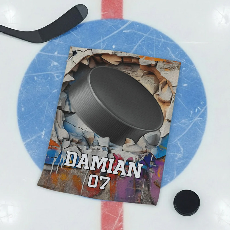 Personalized Sportball Design Waffle Sport Towel with Name Number and Hanging Clip Sport Accessories Birthday Gift for Sport Lovers