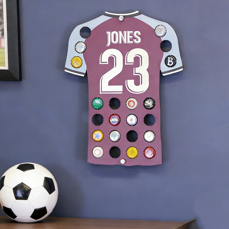 Personalized Soccer Jersey Beer Bottle Cap Collector Custom Jersey Color Name and Number