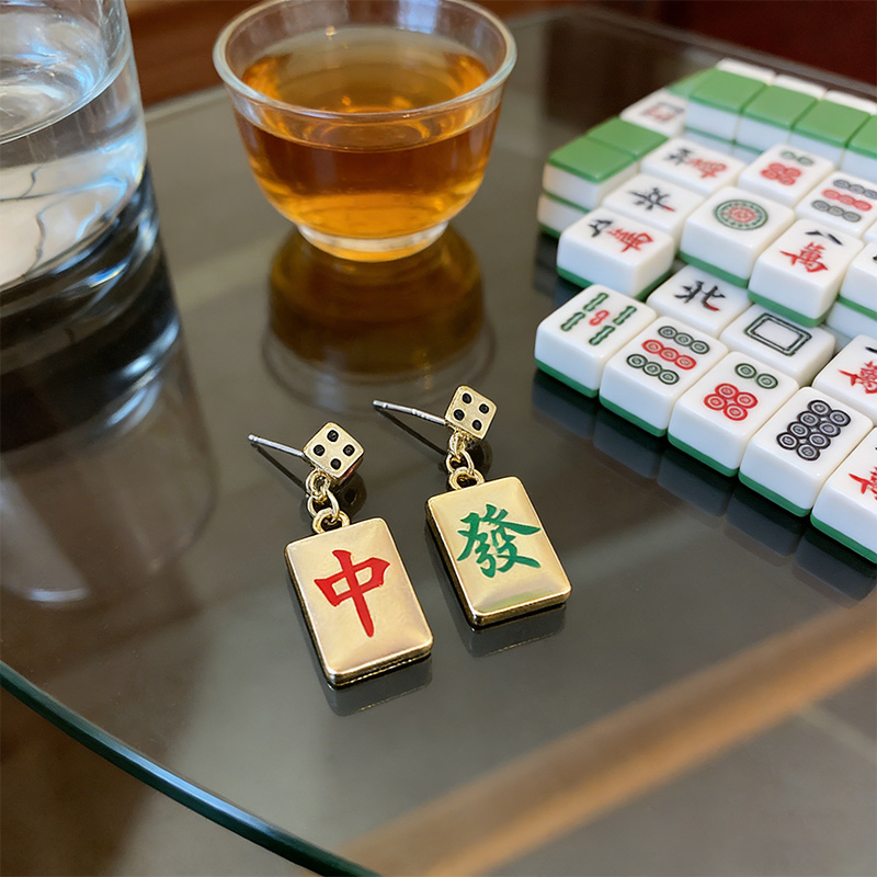 Mahjong Earring Mahjong Enthusiast Accessories Mahjong Dice Earrings
